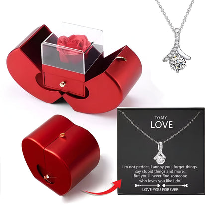 Gift Box Apple Red Rose Jewelry Casket