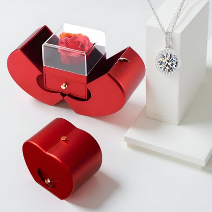 Gift Box Apple Red Rose Jewelry Casket