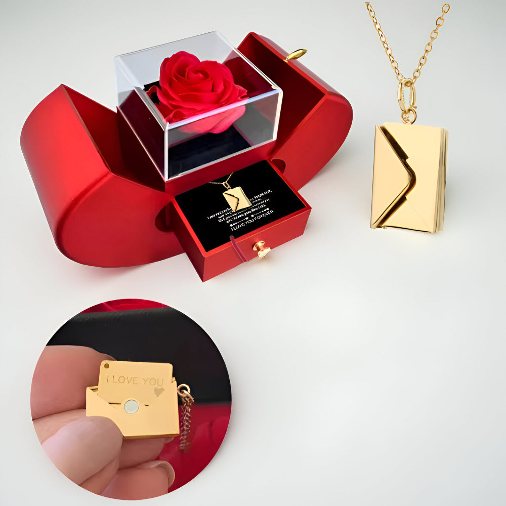 Gift Box Apple Red Rose Jewelry Casket