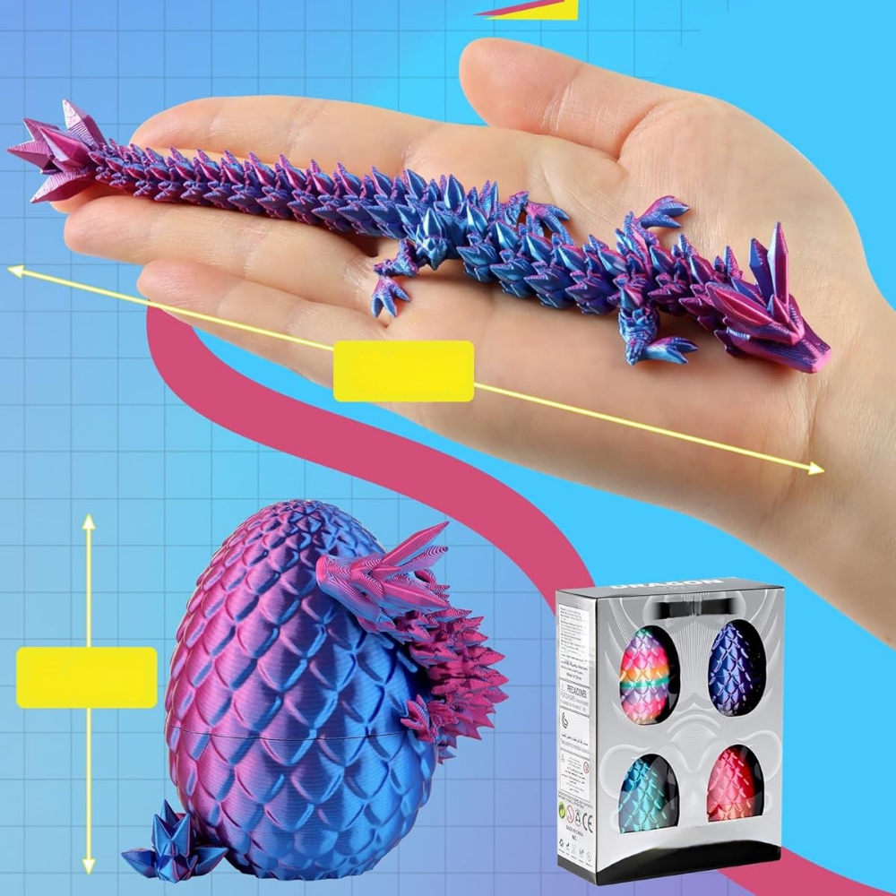 Easter Dragon Eggs 3D Toy Collectible Figurines