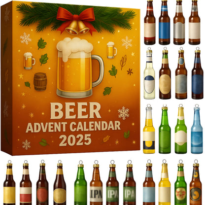 Advent Beer Calendar Christmas Ornaments Set