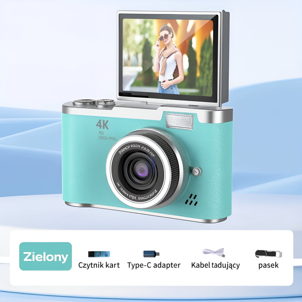 Kamera Cyfrowa Vlogging 4K z Obrotowym Ekranem dla Dorosłych