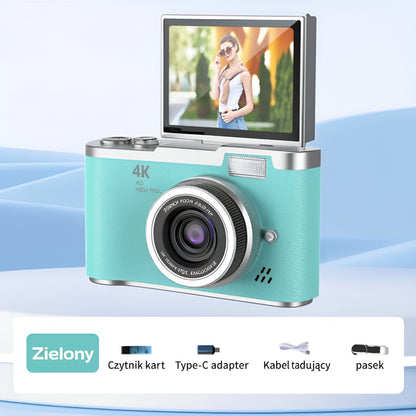 Kamera Cyfrowa Vlogging 4K z Obrotowym Ekranem dla Dorosłych