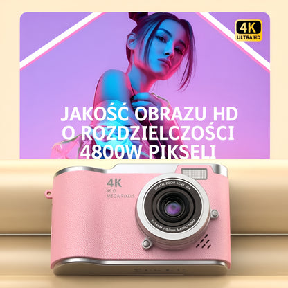 Kamera Cyfrowa Vlogging 4K z Obrotowym Ekranem dla Dorosłych