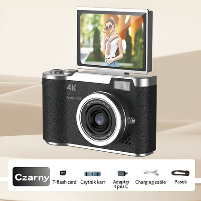 Kamera Cyfrowa Vlogging 4K z Obrotowym Ekranem dla Dorosłych