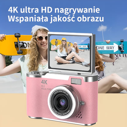 Kamera Cyfrowa Vlogging 4K z Obrotowym Ekranem dla Dorosłych