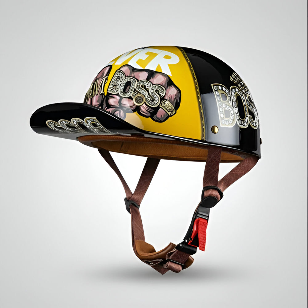 Kask Motocyklowy Półotwarty ABS Wizjer UV Styl Czapka