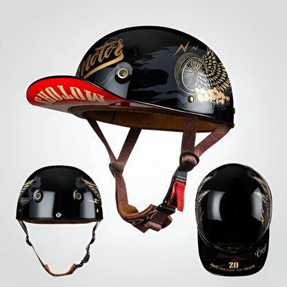 Kask Motocyklowy Półotwarty ABS Wizjer UV Styl Czapka