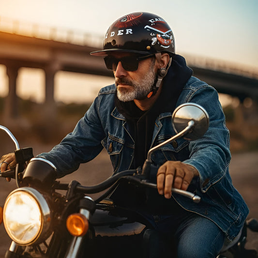 Kask Motocyklowy Półotwarty ABS Wizjer UV Styl Czapka