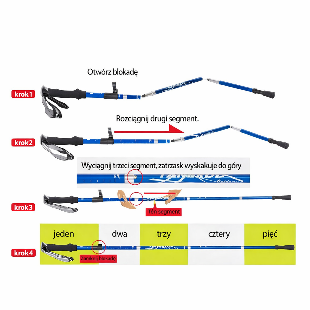 Kije Hiking Trekkingowe Składane Teleskopowe