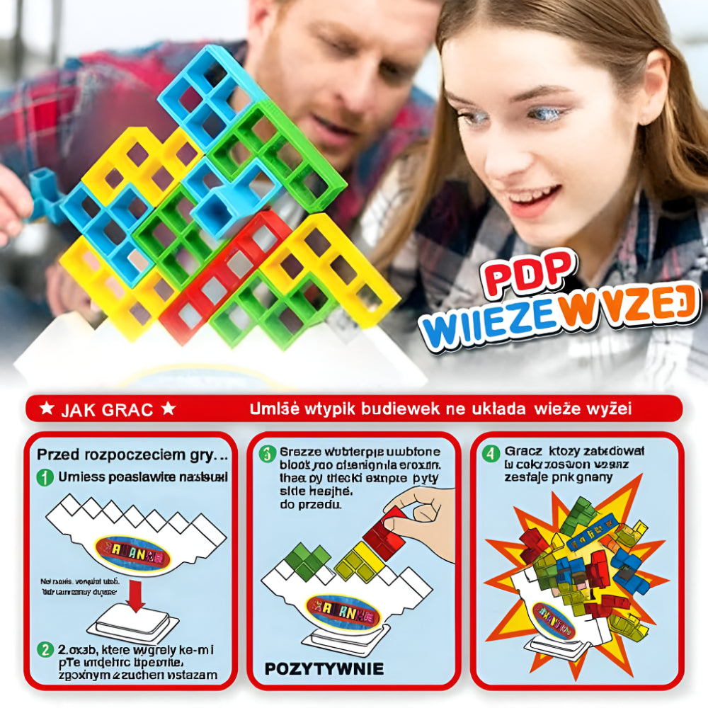 Klocki Magnetyczne Edukacyjne Balansujące Gra Zręcznościowa