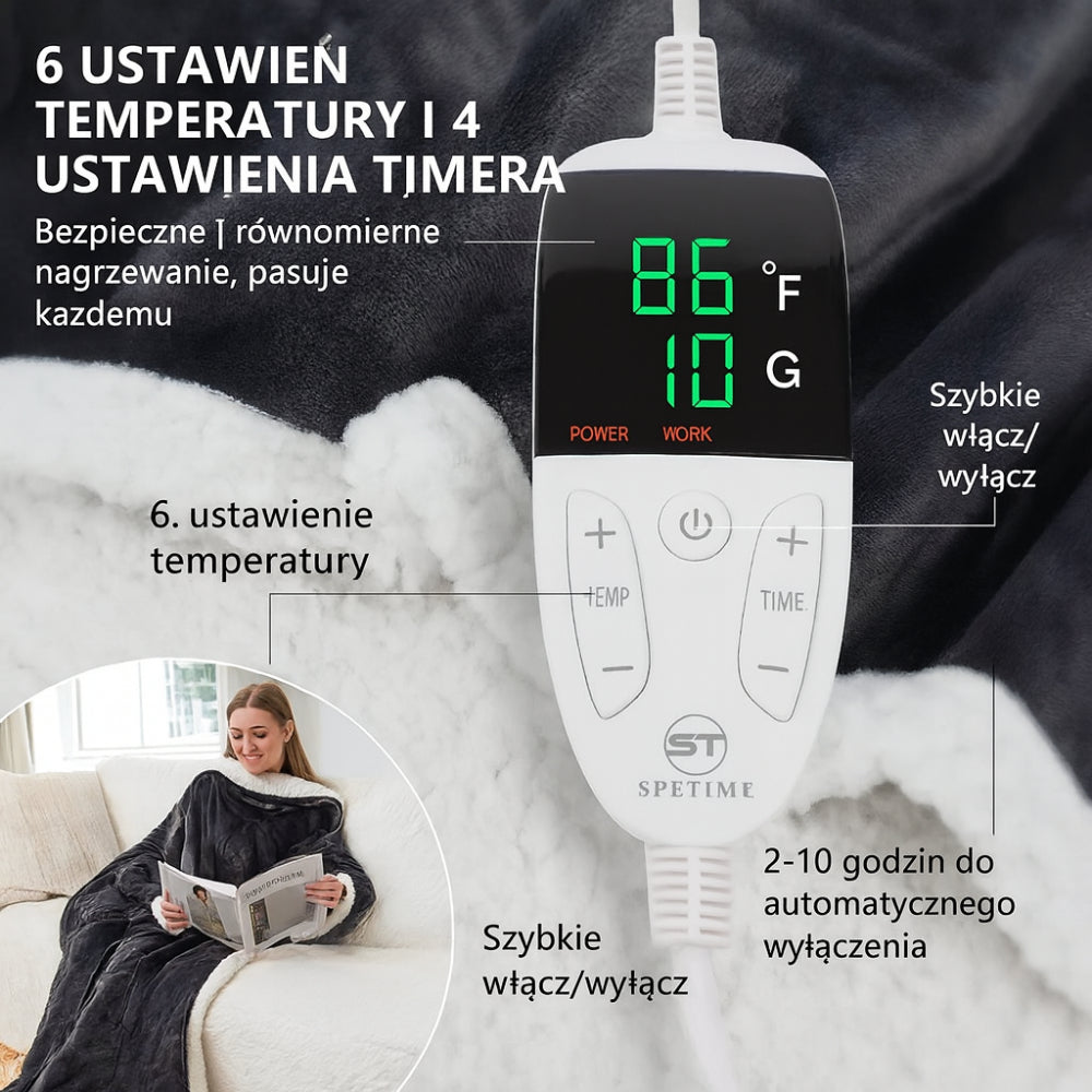 Koc Elektryczny Noszony Polar Sherpa Ogrzewanie Ciała