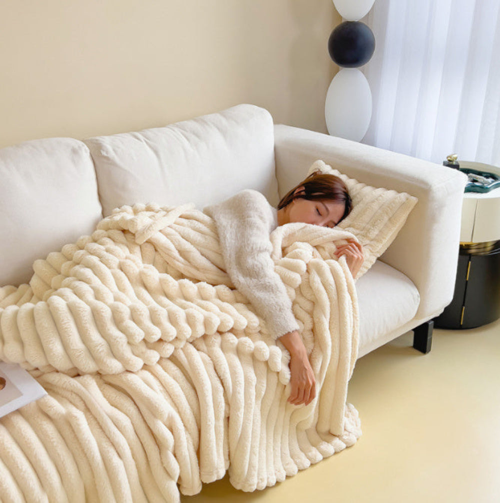 Fleece Blanket Soft Warm Decorative for Sofa