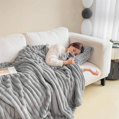 Fleece Blanket Soft Warm Decorative for Sofa