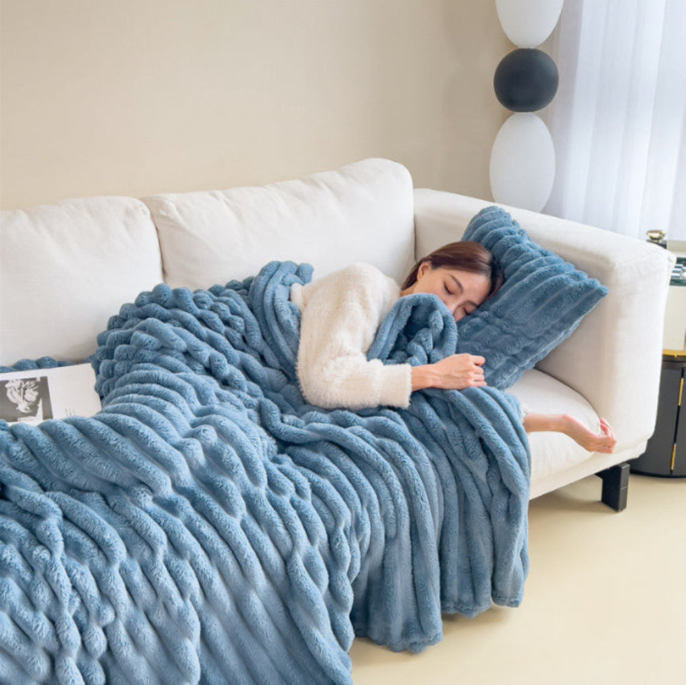 Fleece Blanket Soft Warm Decorative for Sofa