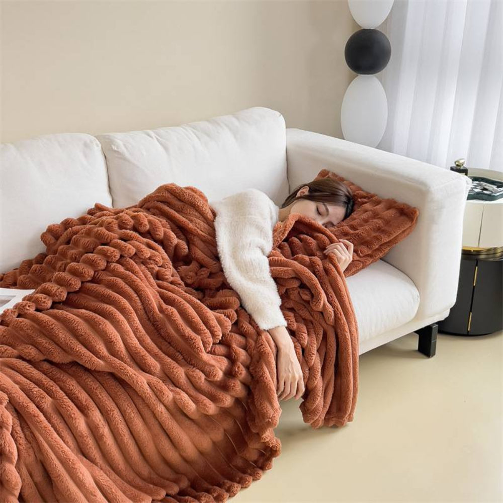 Fleece Blanket Soft Warm Decorative for Sofa