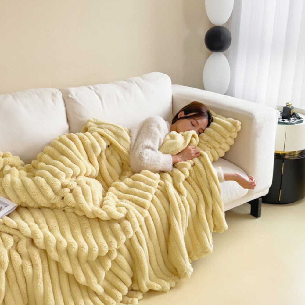 Fleece Blanket Soft Warm Decorative for Sofa
