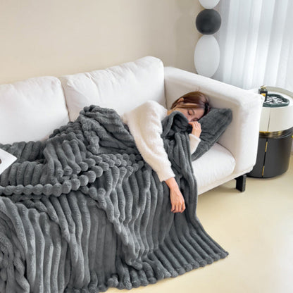 Fleece Blanket Soft Warm Decorative for Sofa
