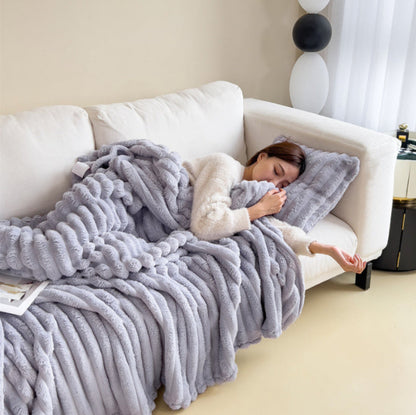 Fleece Blanket Soft Warm Decorative for Sofa