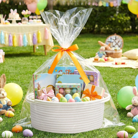Easter Basket Woven Cotton Organizer Storage