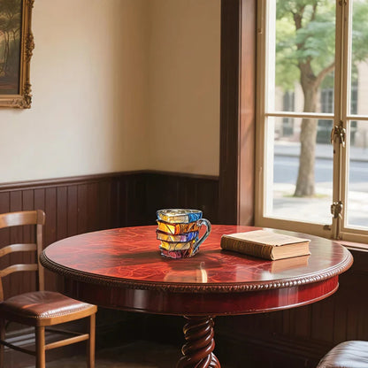 Kubek Szklany Dekoracyjny 3D Styl Książki Kawa Herbata Serwowanie