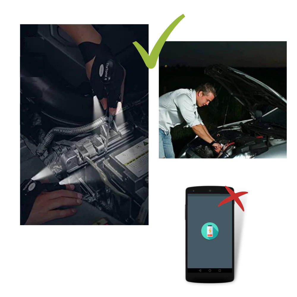 LED Rękawice Robocze Wodoodporne do Napraw i Użytku Outdoor