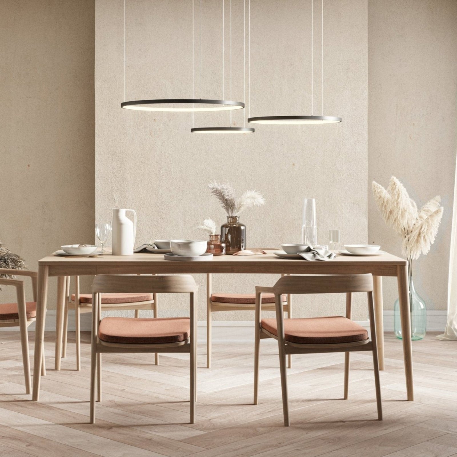 LED Lampa Sufitowa Nowoczesna Aluminiowa Pierścienie 1