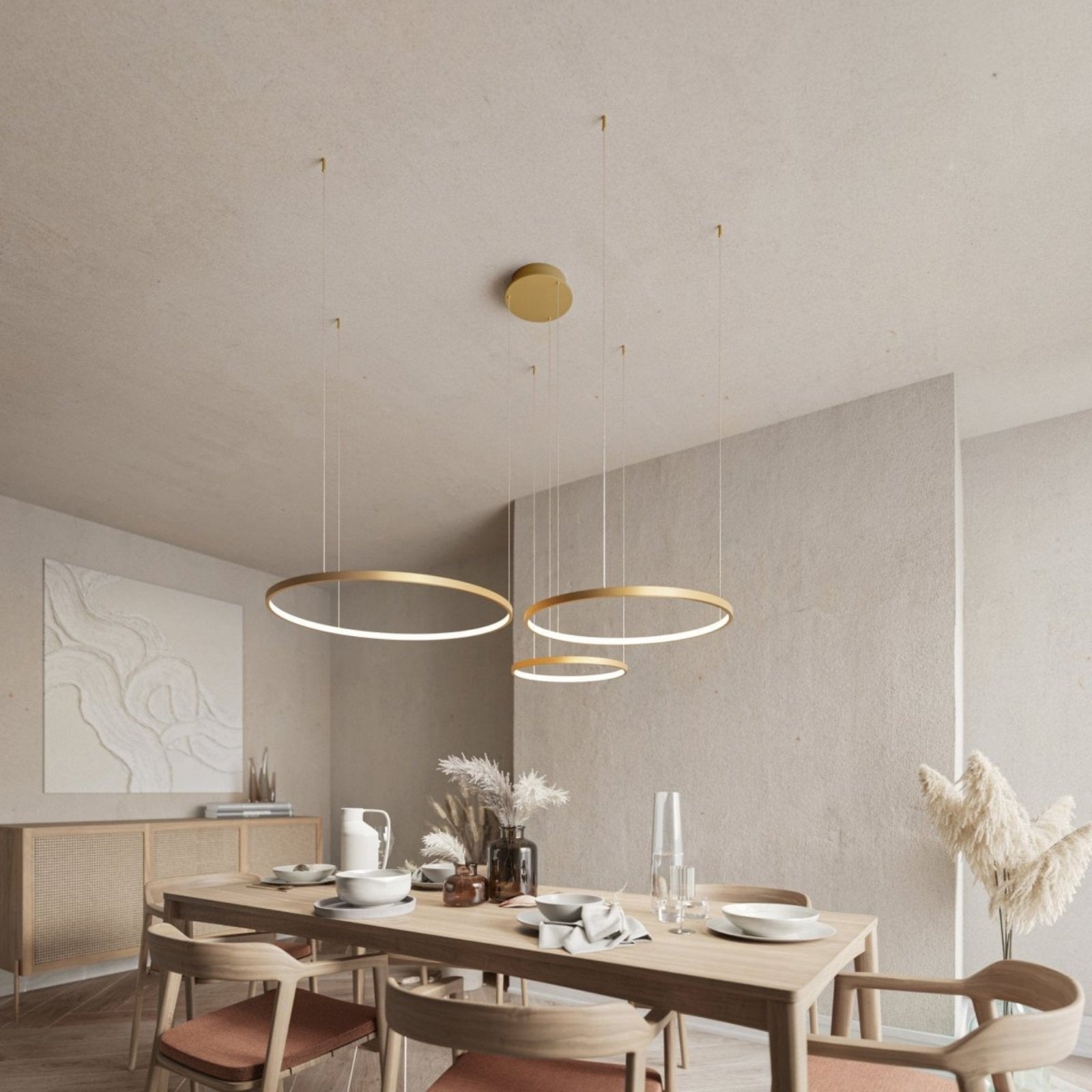LED Lampa Sufitowa Nowoczesna Aluminiowa Pierścienie 12