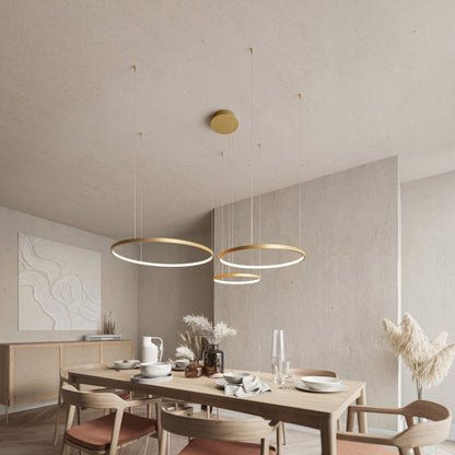 LED Lampa Sufitowa Nowoczesna Aluminiowa Pierścienie 12