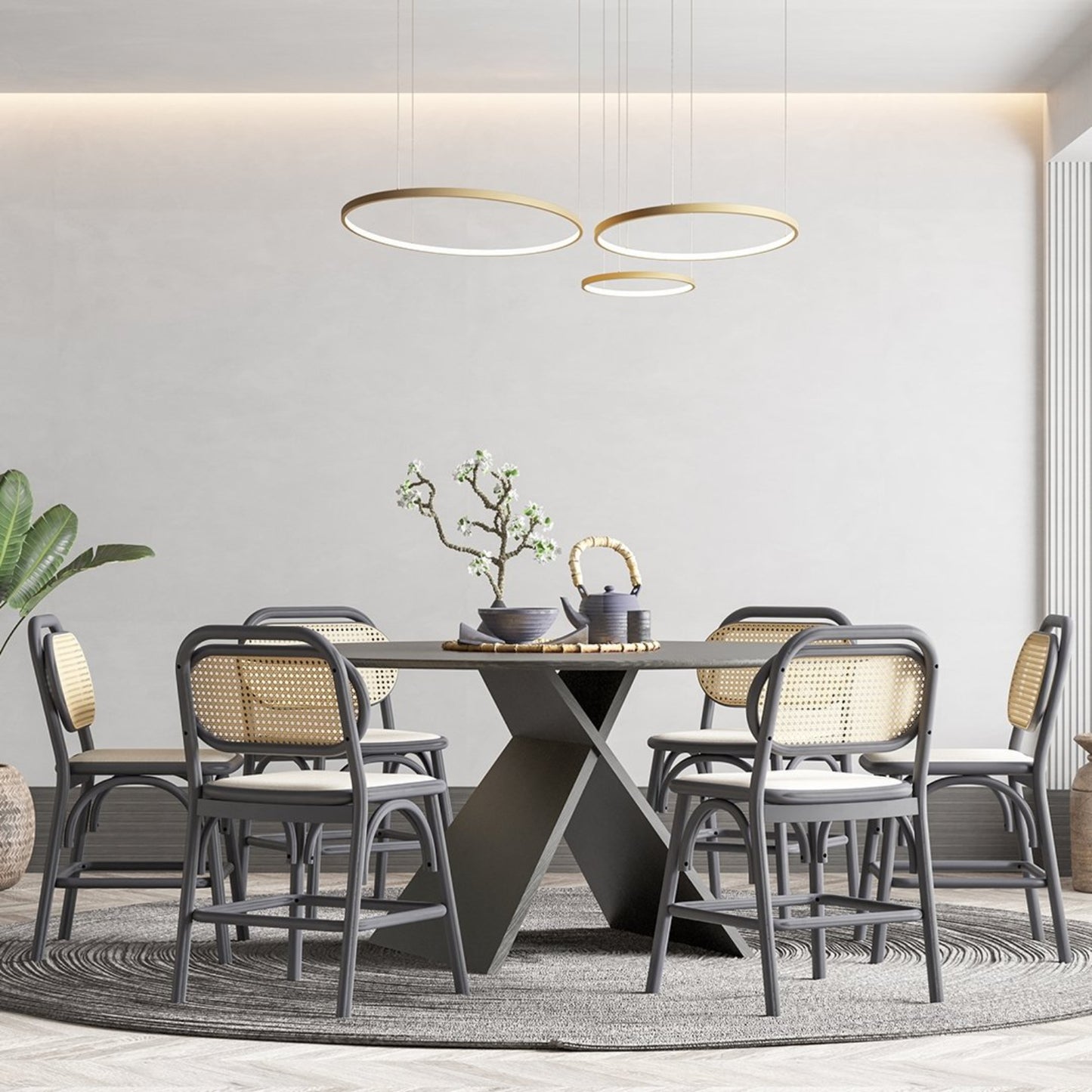 LED Lampa Sufitowa Nowoczesna Aluminiowa Pierścienie 15