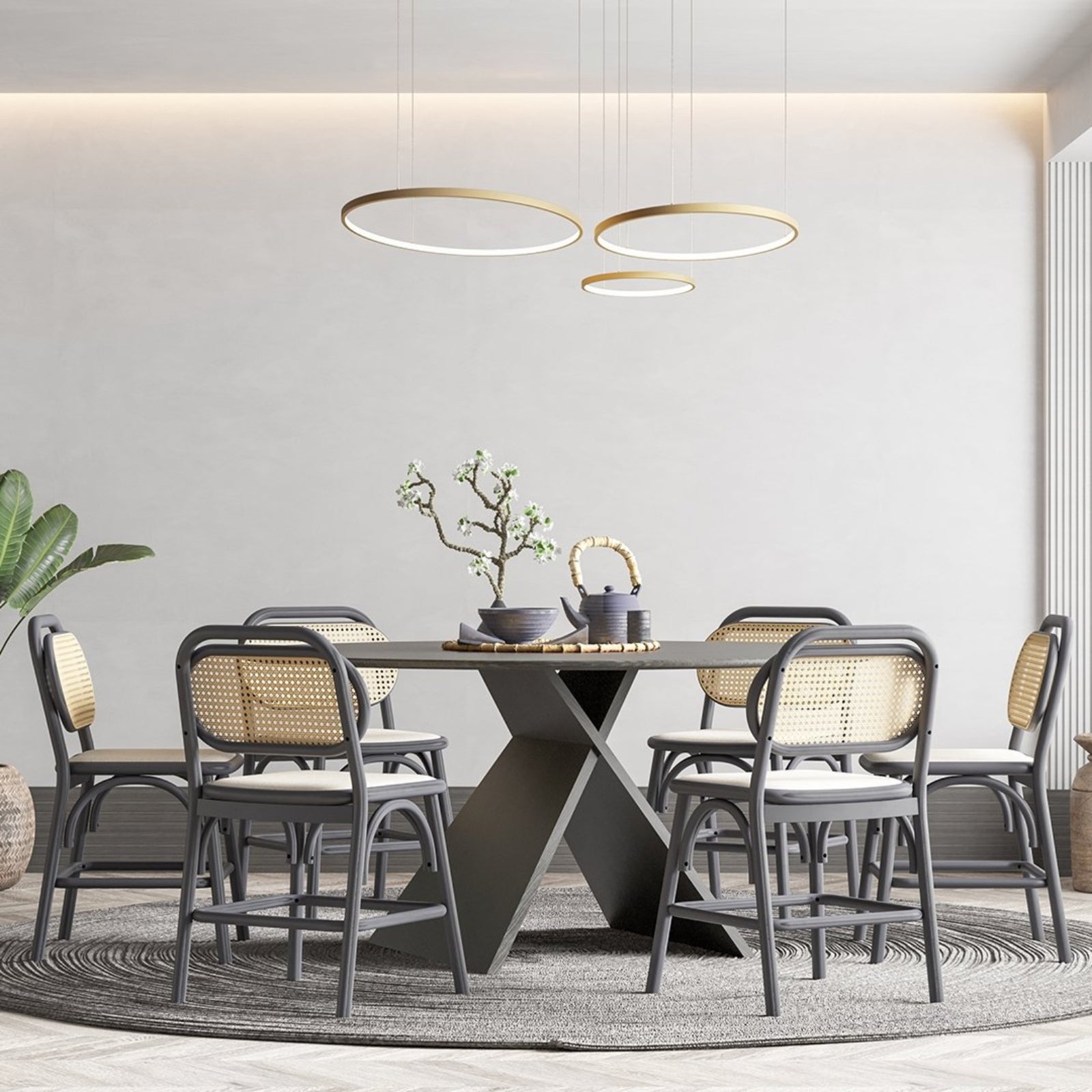 LED Lampa Sufitowa Nowoczesna Aluminiowa Pierścienie 15