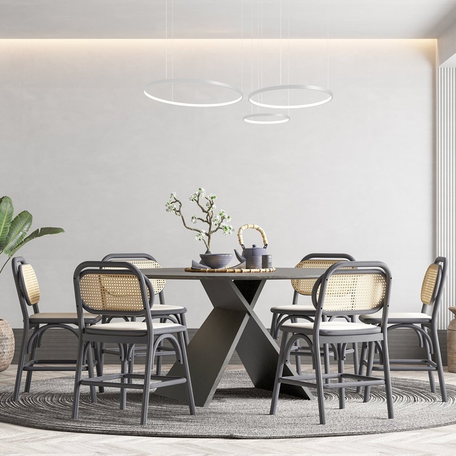 LED Lampa Sufitowa Nowoczesna Aluminiowa Pierścienie 9