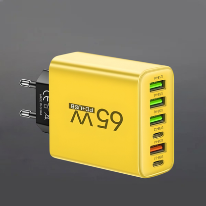 Ładowarka Sieciowa USB C 65W Szybkie Ładowanie 6 Portów