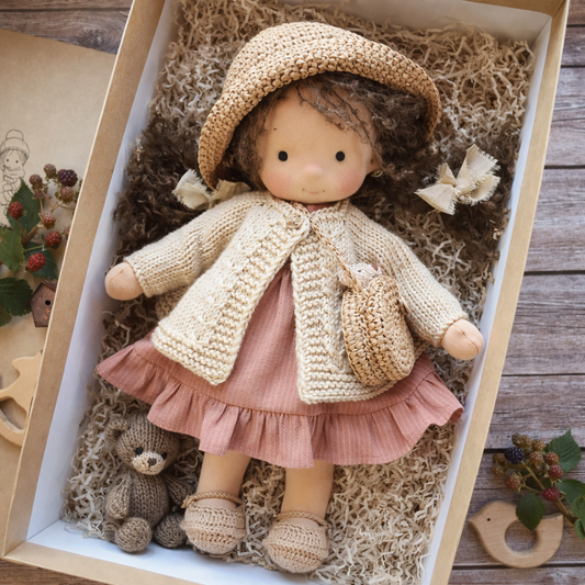 Lalka Dziecięca Szmaciana Styl Waldorf Zabawka Kreatywna