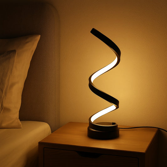 Lampa LED Stołowa Nowoczesna Spiralna Minimalistyczna