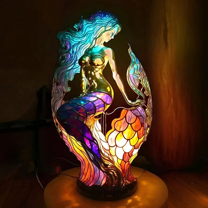 Lampa Stołowa Witrażowa Dekoracyjna Lampka Zwierzęta