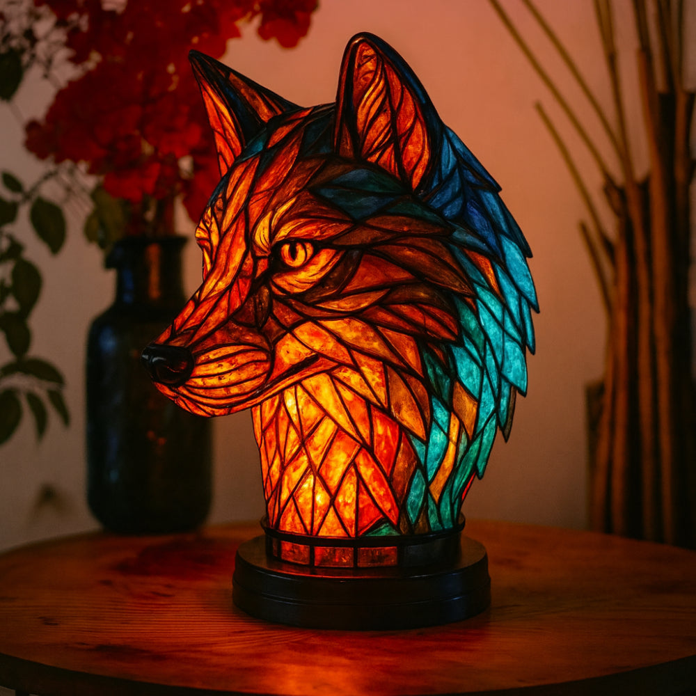Lampa Stołowa Witrażowa Dekoracyjna Lampka Zwierzęta