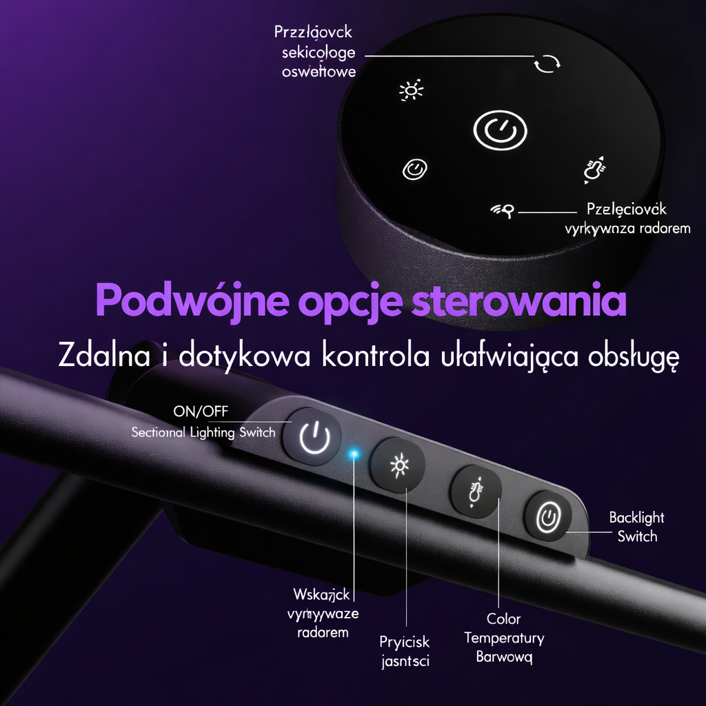 Lampa Biurkowa LED Monitora Składana Czujnikiem Ruchu 4