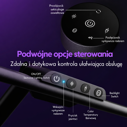 Lampa Biurkowa LED Monitora Składana Czujnikiem Ruchu 4