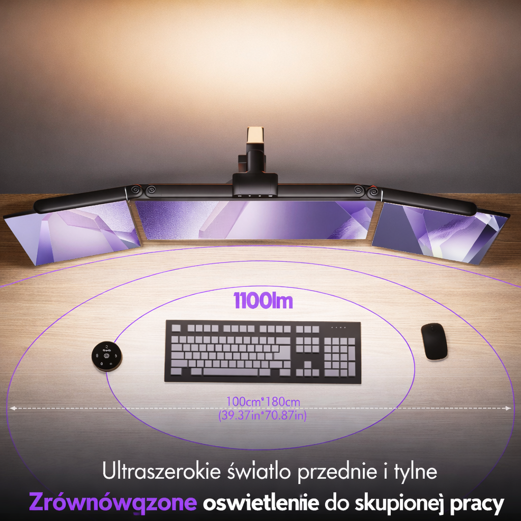Lampa Biurkowa LED Monitora Składana Czujnikiem Ruchu 5