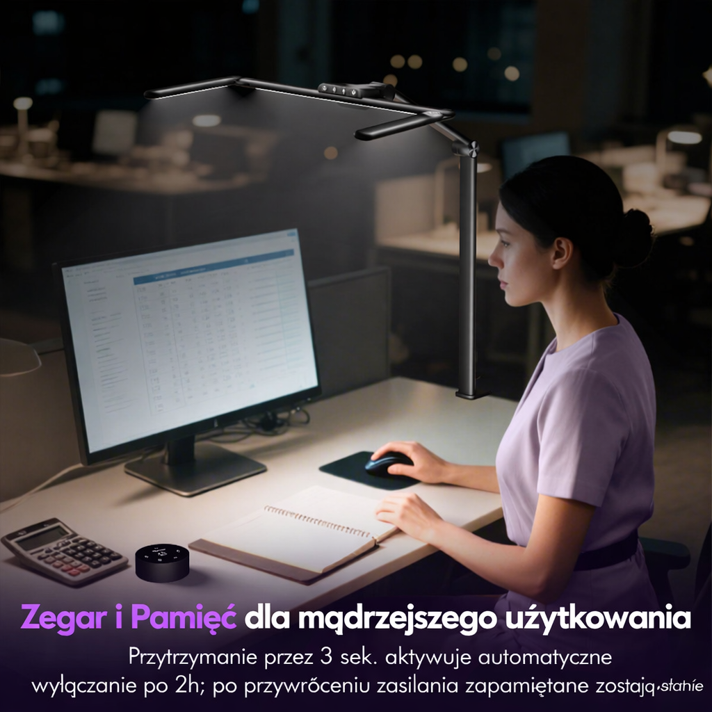 Lampa Biurkowa LED Monitora Składana Czujnikiem Ruchu 6