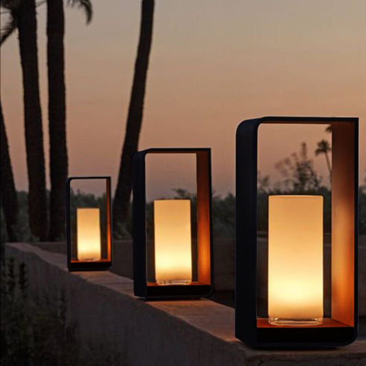 Lampa Ogrodowa LED Zewnętrzna Nowoczesna Kwadratowa Stalowa 1