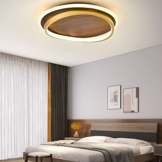 Lampa Sufitowa LED Stylu Nordyckim Drewnianym Wykończeniem 1