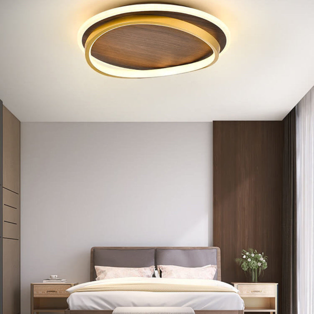 Lampa Sufitowa LED Stylu Nordyckim Drewnianym Wykończeniem 3