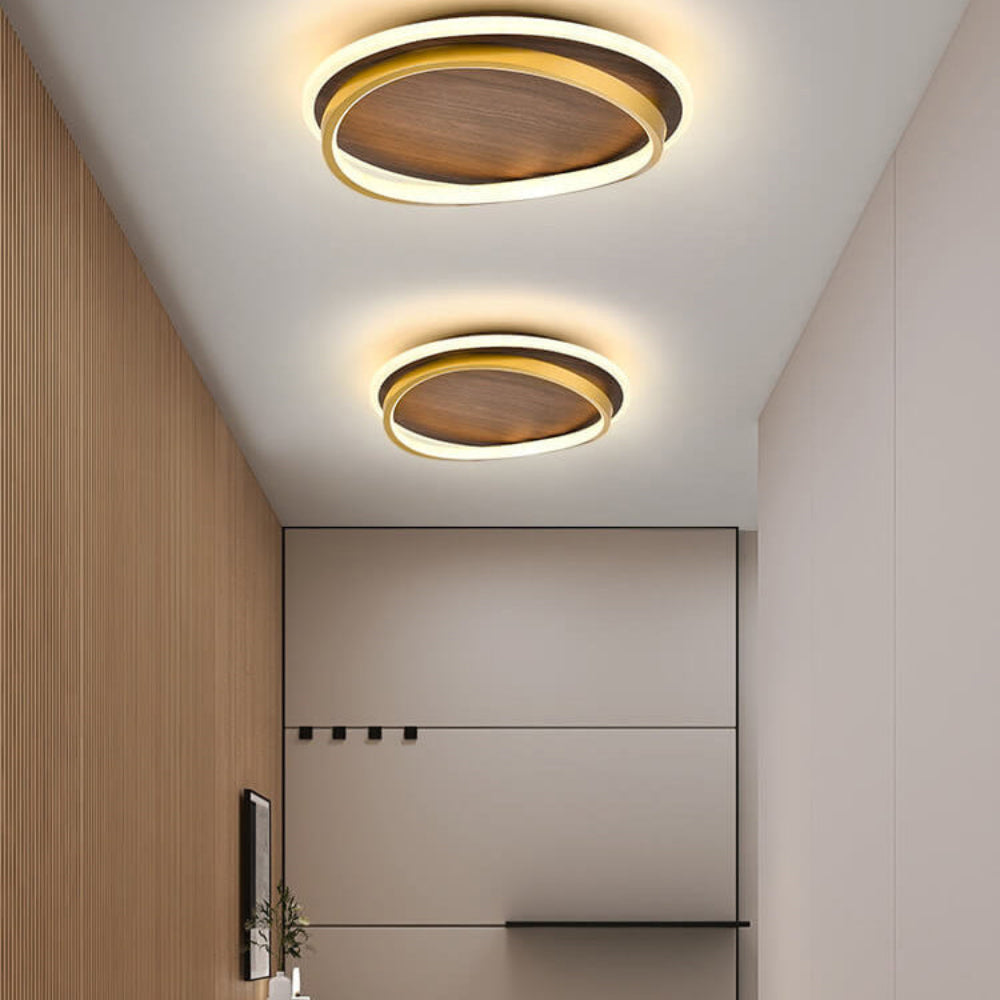 Lampa Sufitowa LED Stylu Nordyckim Drewnianym Wykończeniem 4