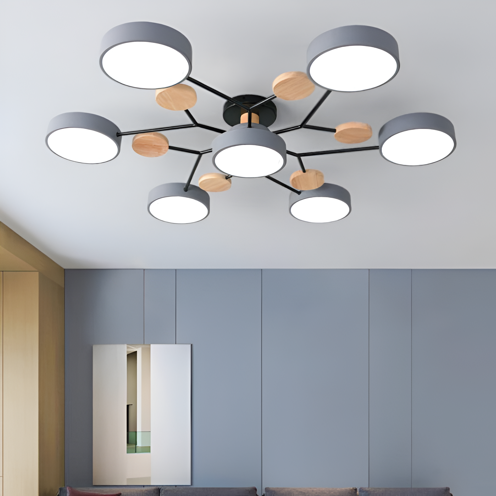 Lampa Sufitowa LED Stylu Skandynawskim Wzorem Molekularnym 11