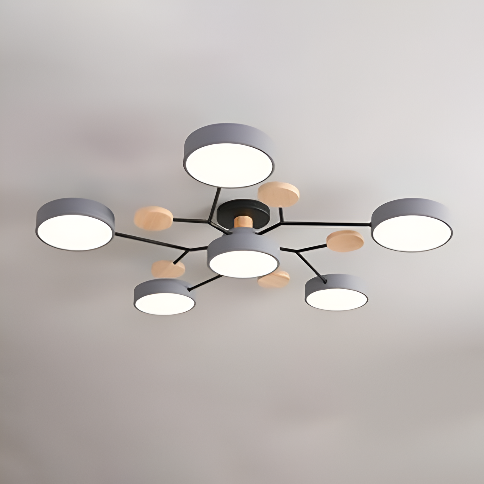 Lampa Sufitowa LED Stylu Skandynawskim Wzorem Molekularnym 14