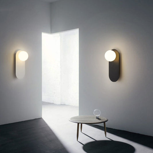 Lampa Ścienna Metalowa Szklanym Ablażurem Stylu 1