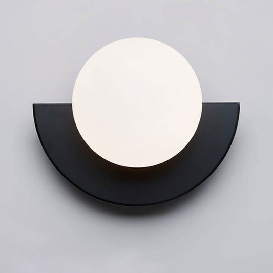 Lampa Ścienna Minimalistyczna Szklana Kształcie Półkola 1