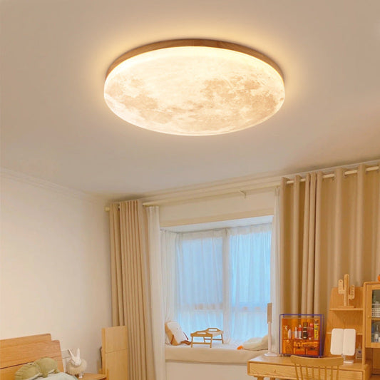 Lampa sufitowa LED Stylu Okrągła PVC Drewniana 1